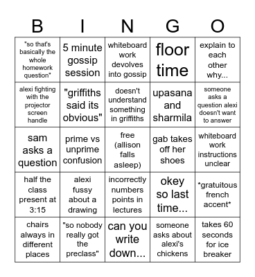 Final 325 Bingo Card