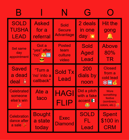 Cinco de mayo Bingo Card