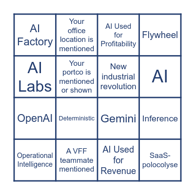VFF AGM Watch Bingo! Bingo Card