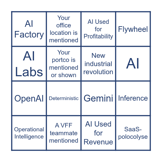 VFF AGM Watch Bingo! Bingo Card