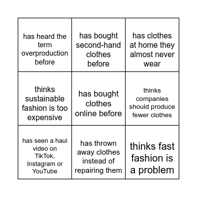 Find someone who ... Bingo Card