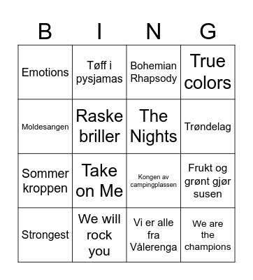Jesper og Palmer bursdag Bingo Card