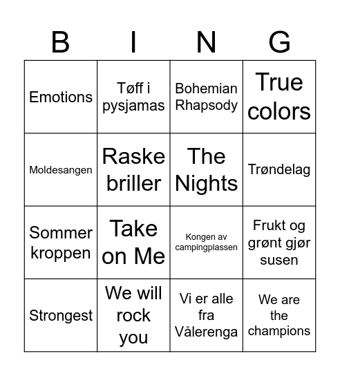 Jesper og Palmer bursdag Bingo Card