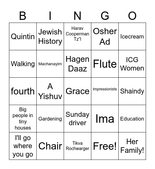 Happy Birthday Ima!! Bingo Card
