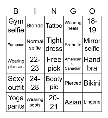 Sexy Bingo Card