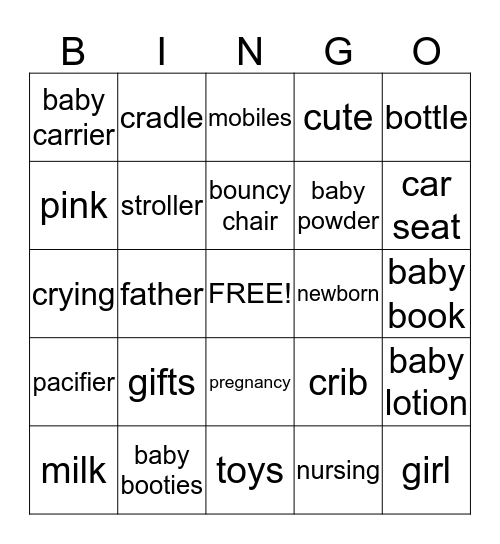 Tamara's Baby Shower Bingo Card