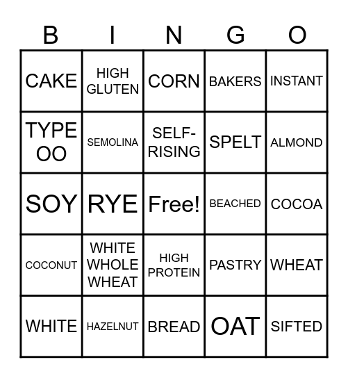 MAY FLOUR Bingo Card