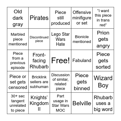 DTP Bingo Card