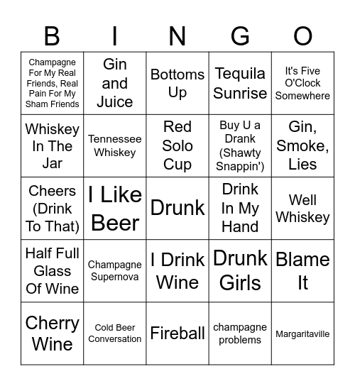 HAPPY HOUR Bingo Card