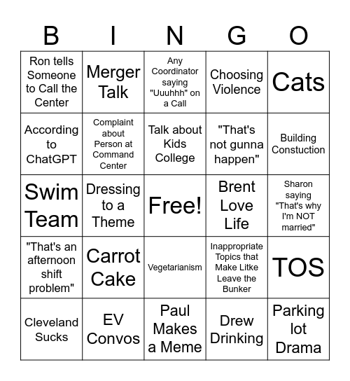 ATC Desk Bingo Card