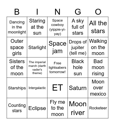 May the 4th Be With You Bingo Card