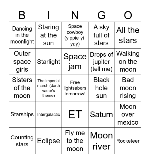 May the 4th Be With You Bingo Card