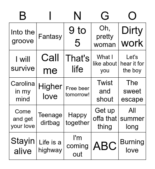 Mixtape Edition 3 Bingo Card