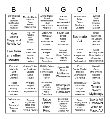 AU-gust Bingo Card