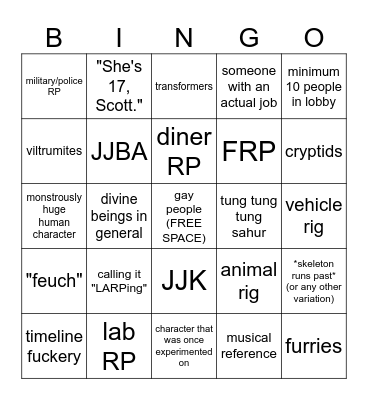 pine ridge bingo sextravaganza Bingo Card