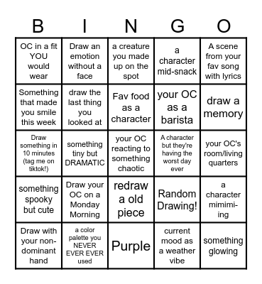 March 2026 Art Bingo! Bingo Card