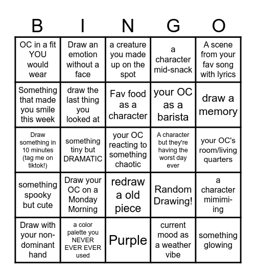 March 2026 Art Bingo! Bingo Card