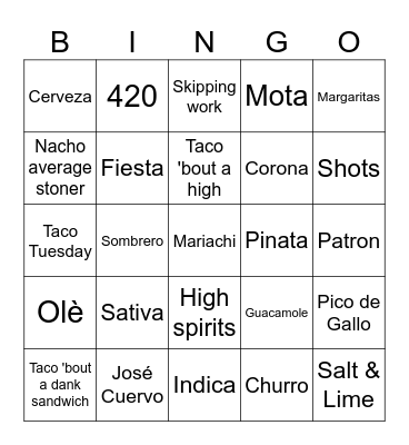 Cinco de High-O Bingo Card