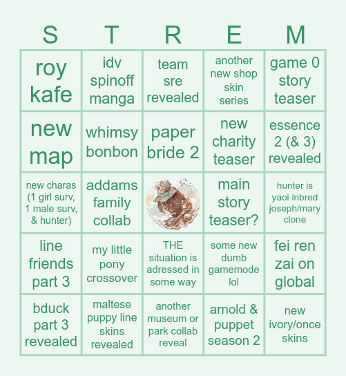idv coa finals livestream 5/5/2026 Bingo Card