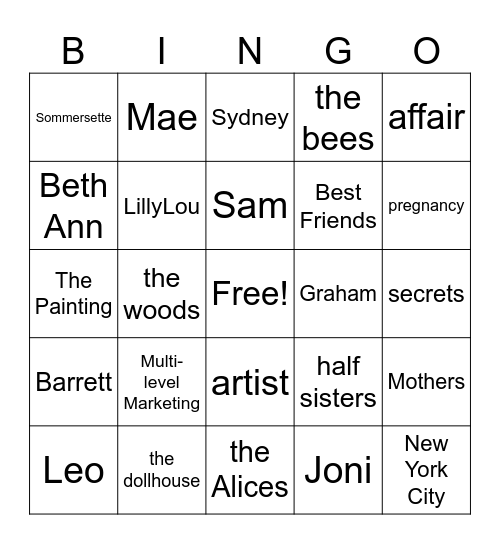 Mothers And Other Strangers Bingo Card