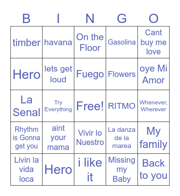 Fiesta Bingo Card