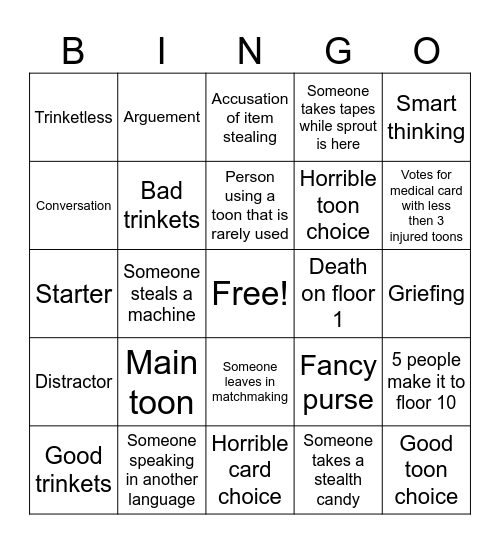 Dandy's world matchmaking bingo Card