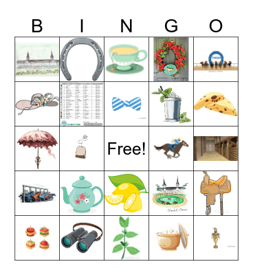 Kentucky Derby Tea Party Bingo Card