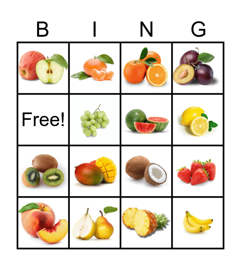 Obst-Bingo Card