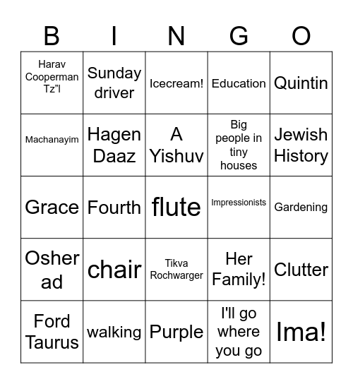 Happy Birthday Ima Bingo Card