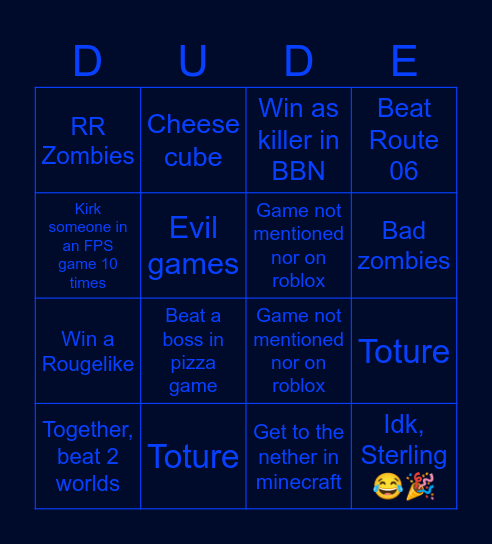 Blackout Co-op bingo Card