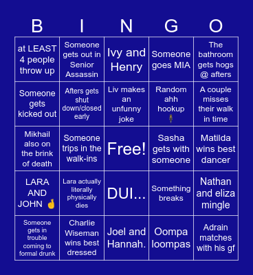 FORMAL BINGO Card