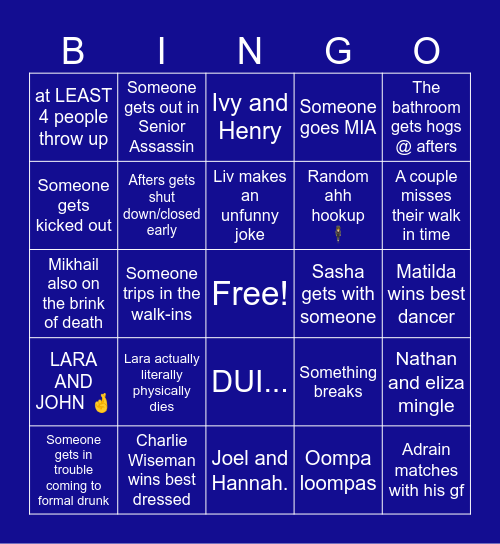 FORMAL BINGO Card