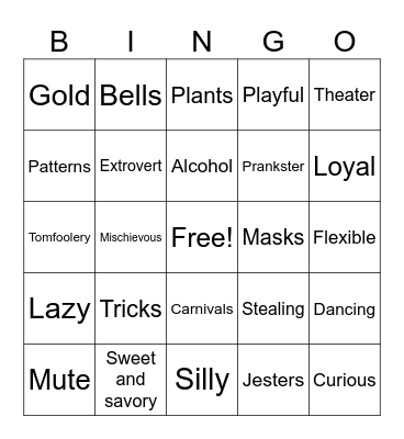 🎭 Evergreen Bingo 🎭 Bingo Card