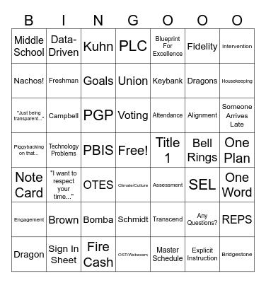 Dragon Bingo Card