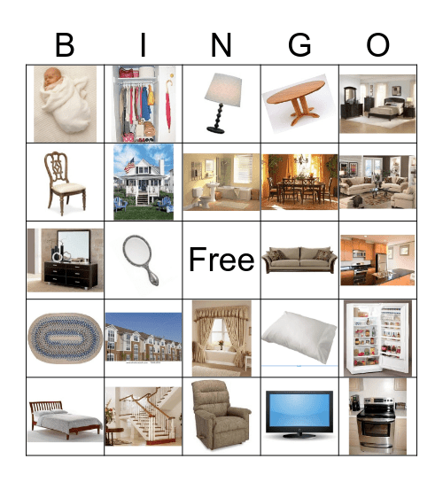 around the house Bingo Card