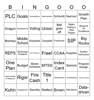 Dragon Bingo Card