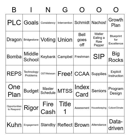 Dragon Bingo Card