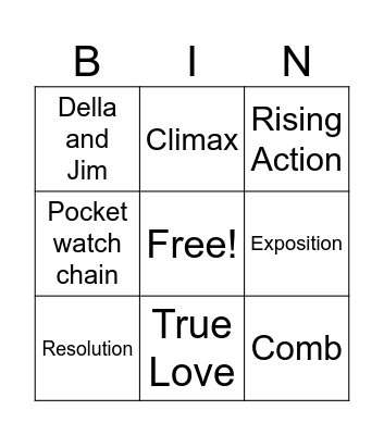 The Gift of Magi Bingo Card