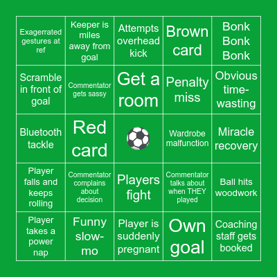 Football Match Bingo Card