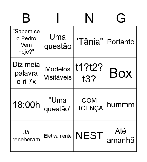Vizinha da frente_Bingo Card