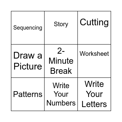 Dakarai's Board Bingo Card