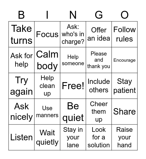 Kindness Bingo Card