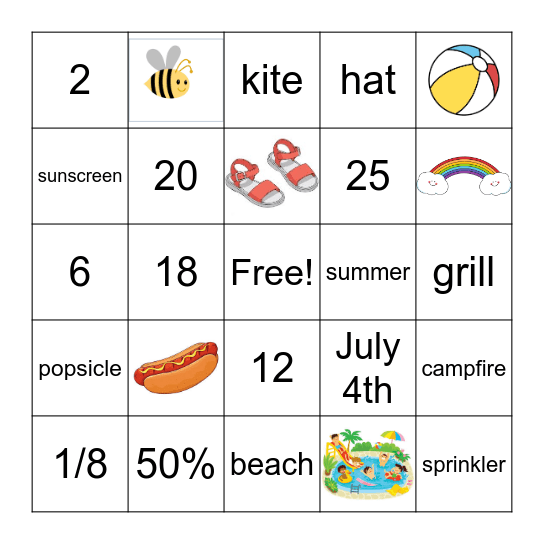 Summer Brain Teaser BINGO Card