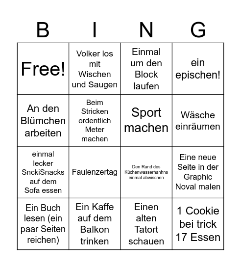 Leah Bingo Card