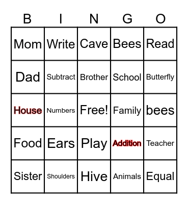Newcomer Bingo Card