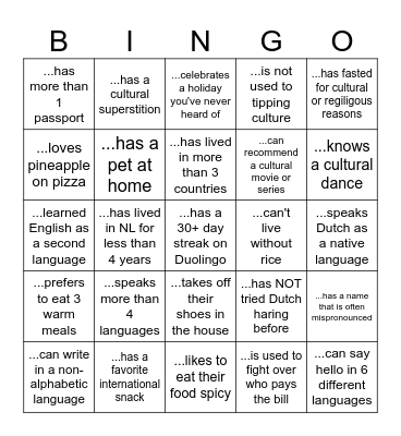 Find someone who... Bingo Card