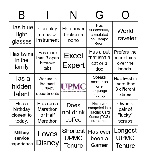 People Bingo Card