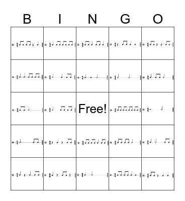 BEGINNER RHYTHM Bingo Card