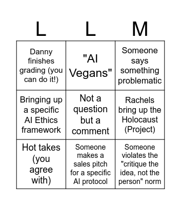LLM-ingo! Bingo Card
