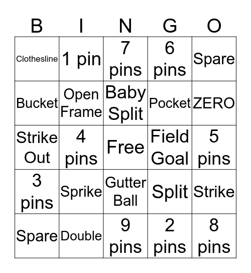Bowling For A Cure (CHILDREN) Bingo Card